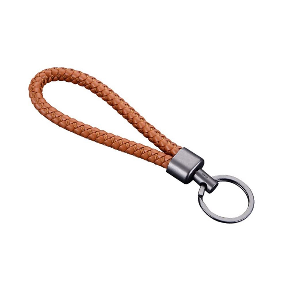 SEADEAR Leather Car Keychain, Braided Leather Keychain, Anti-Loss